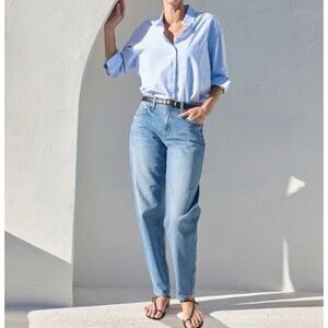 AYR the Couch Slouch Jeans Relaxed Straight Leg Mid-Rise Vintage Wash Denim